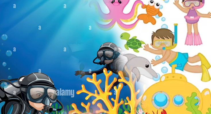 Beneath the Waves: Captivating Scuba Diving Clipart for Digital and Print Projects