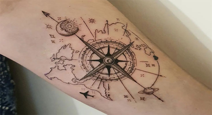 Compass Tattoos to Give You Direction
